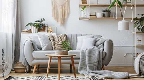 Natural Light: Streaming in through large windows, enhancing the airy and spacious feel of the room.
