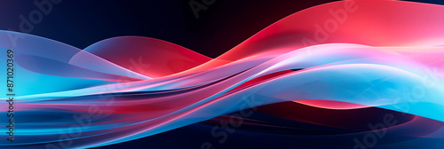 Background with abstract curved lines and geometric shapes in motion . Generative AI