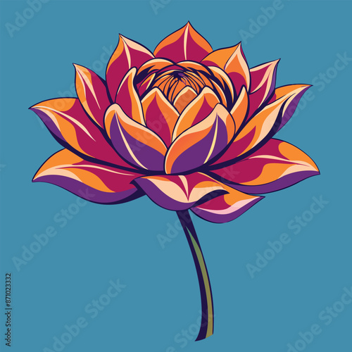 a visual novel-style digital artwork with a solitary flower on a stark background with strong lines and a simple colour scheme