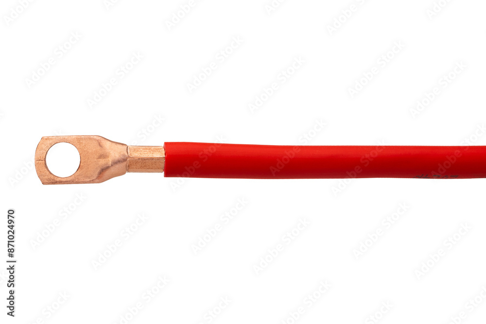 Insulated copper cable with ring terminal Insulated copper cable with ring terminal
