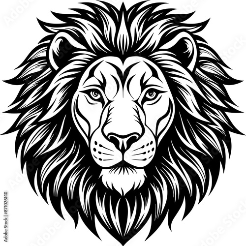 lion head silhouette vector illustrations