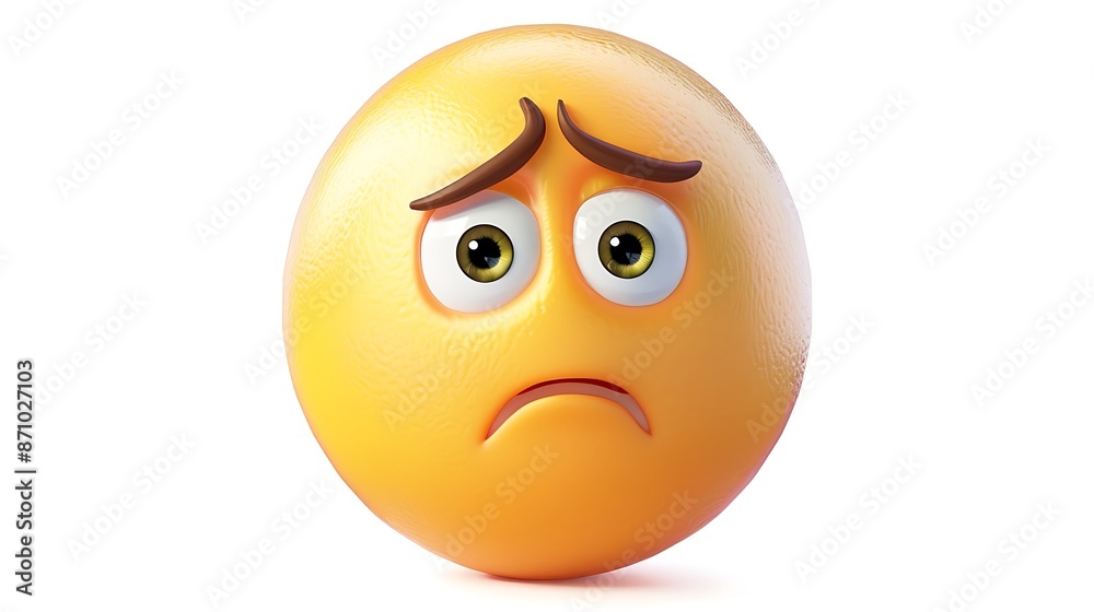 Generate an image of a regretful emoji filled with disappointment. Generate an image of a regretful emoji filled with disappointment.