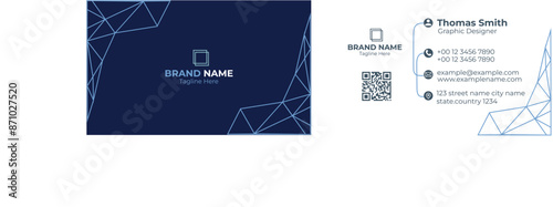 Double-sided creative business card vector design template. Business card for business and personal use. Vector illustration design. Print ready Horizontal layout,