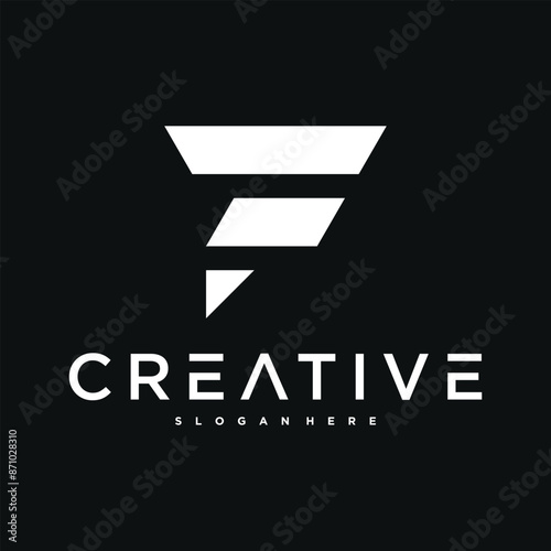 Modern letter F abstract logo design. Preamium Vector