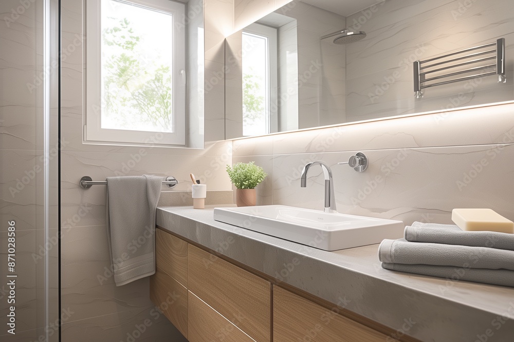 Obraz premium interior apartment modern bright modern luxury bathroom