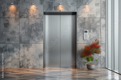 Obraz na płótnie elevator door with modern white wall