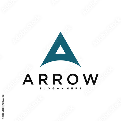 Initial letter A arrow logo design, Finance up arrow. Premium Vector