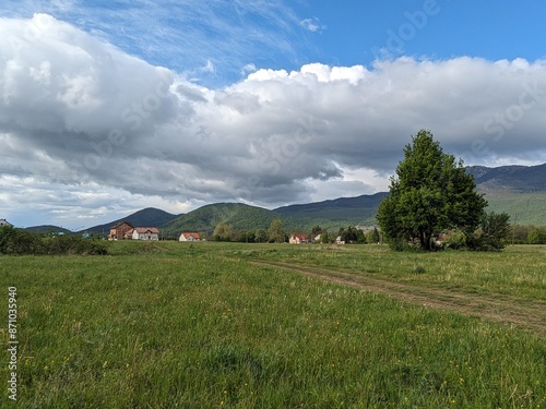 landscape with sky, Korenica, Croatia. photo