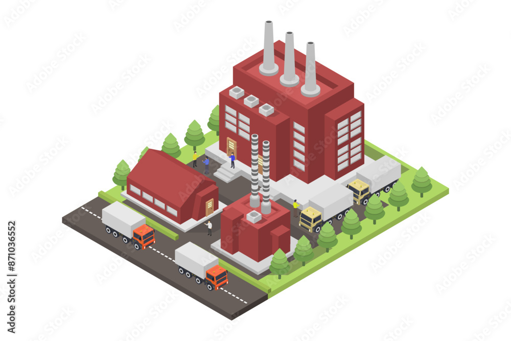Factory building isometric Factory building isometric