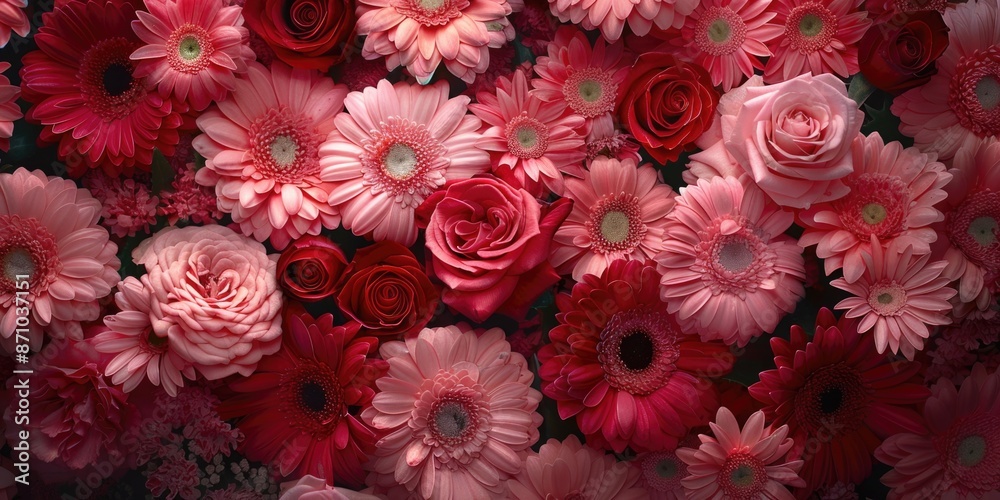A close-up shot of various colorful flowers A close-up shot of various colorful flowers