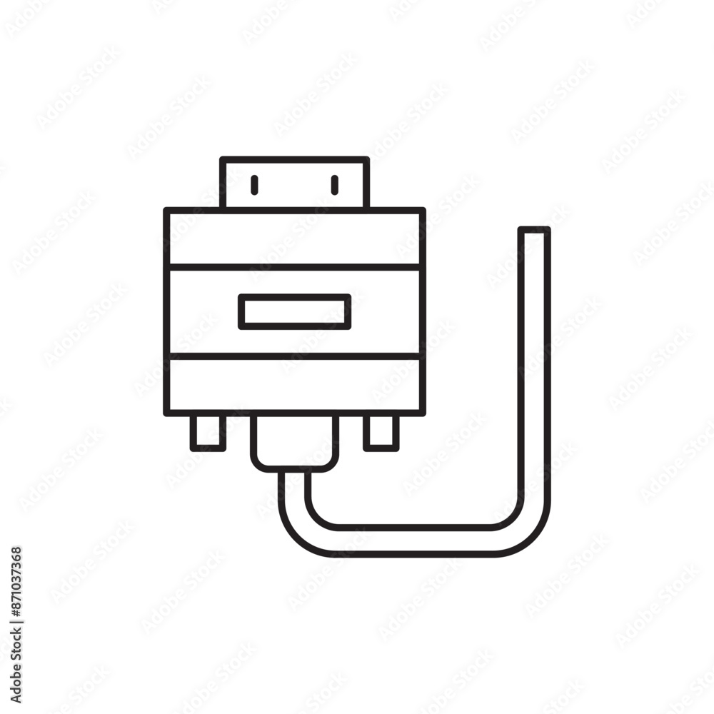 Vga cable icon design, isolated on white background, vector illustration Vga cable icon design, isolated on white background, vector illustration