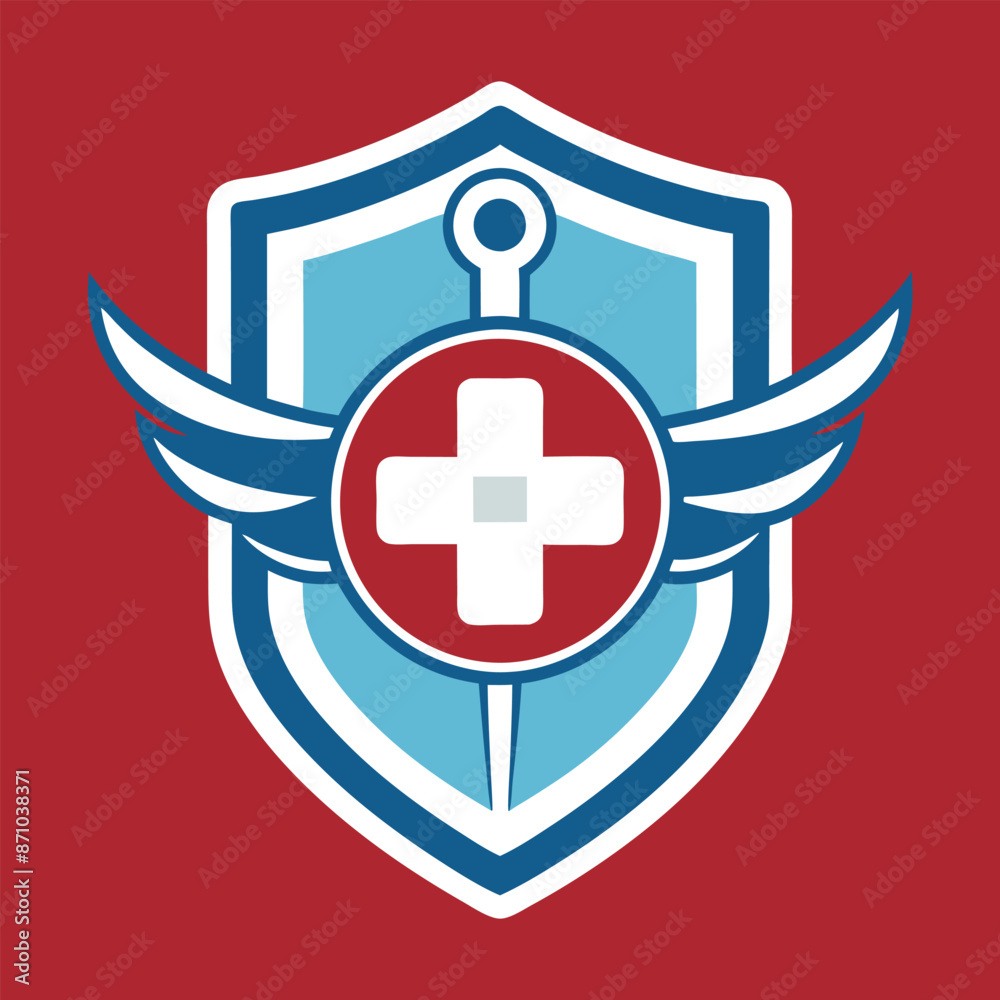 Medical and health care logo illustration isolated on solid background Medical and health care logo illustration isolated on solid background