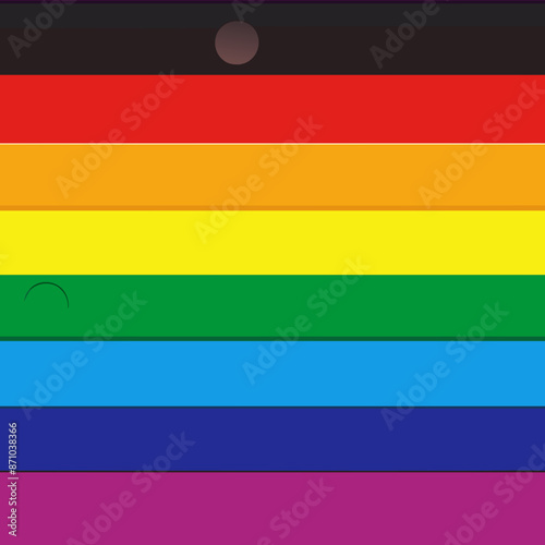 Colorful Vector Seamless Horizontal Stripes With Black And Purple