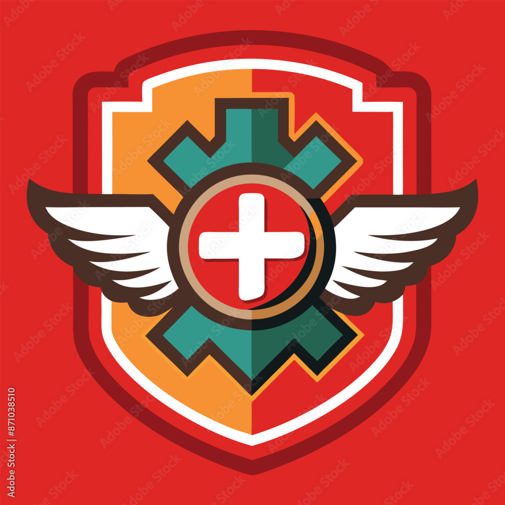 Medical and health care logo illustration isolated on solid background Medical and health care logo illustration isolated on solid background