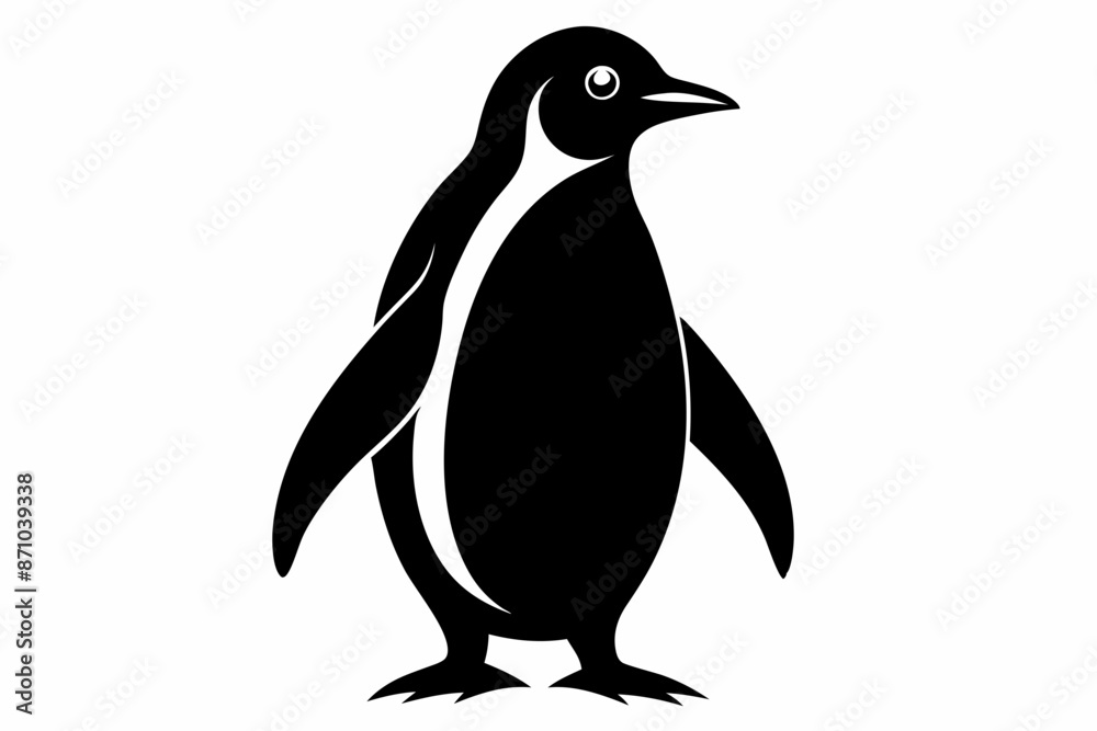 Fototapeta premium penguin silhouette vector illustration, penguin vector icon