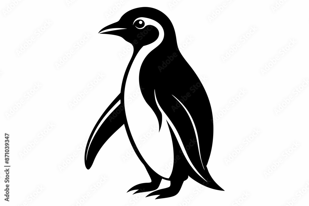 Fototapeta premium penguin silhouette vector illustration, penguin vector icon