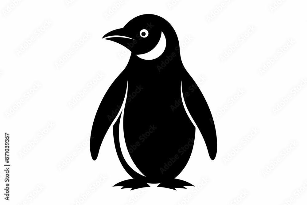 Obraz premium penguin silhouette vector illustration, penguin vector icon