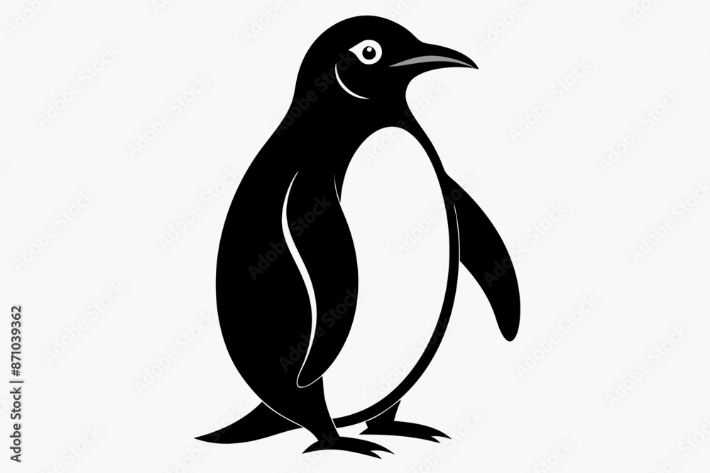 Naklejka premium penguin, penguin silhouette vector illustration, penguin silhouettes
