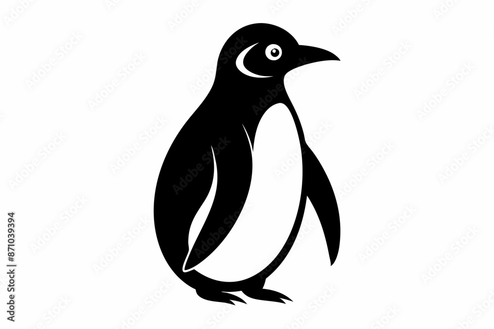 Naklejka premium penguin, penguin silhouette vector illustration, penguin silhouettes