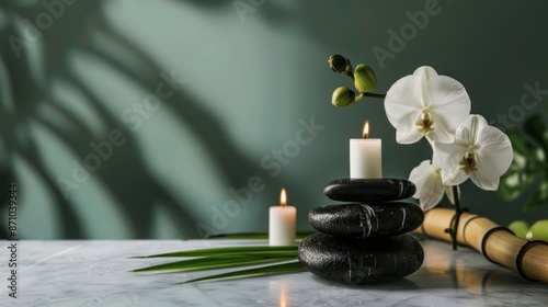 Spa Relaxation with Candles and Flowers