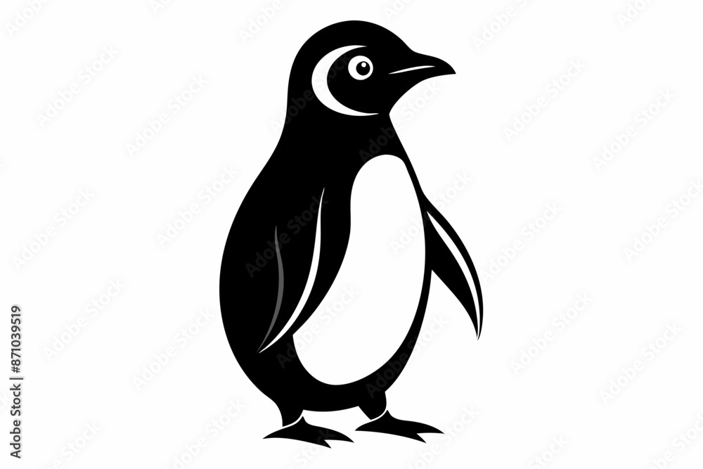 Naklejka premium penguin, penguin silhouette vector illustration, penguin silhouettes