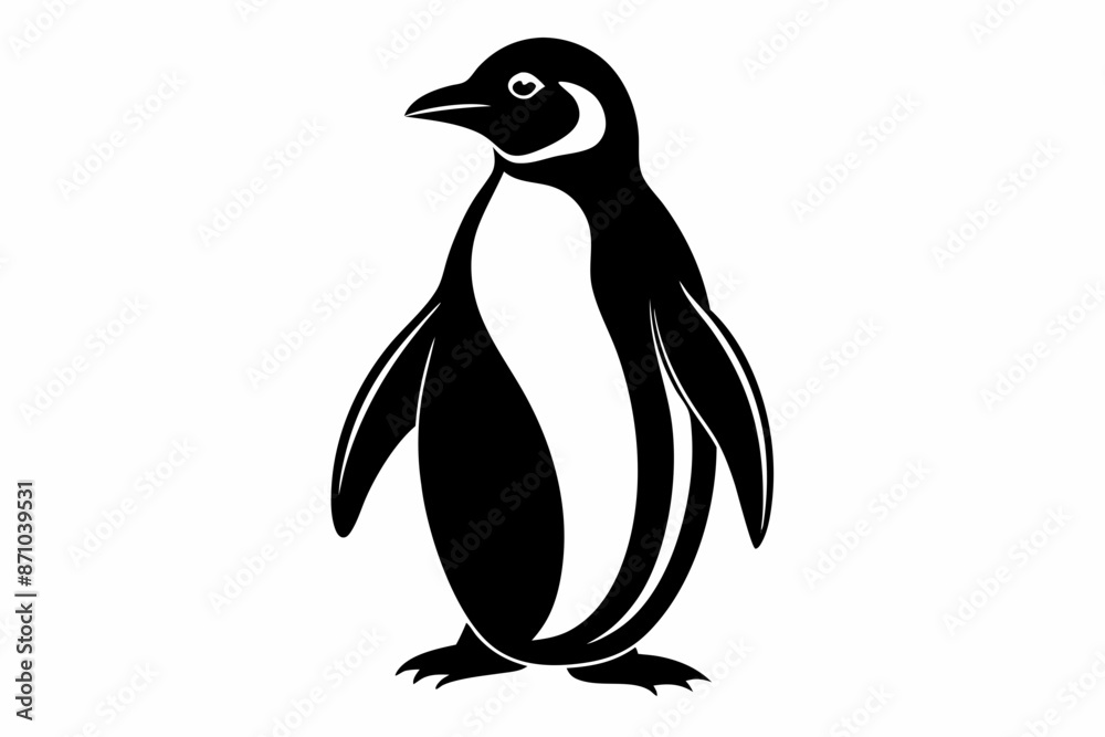 Naklejka premium penguin silhouette vector illustration, penguin vector icon