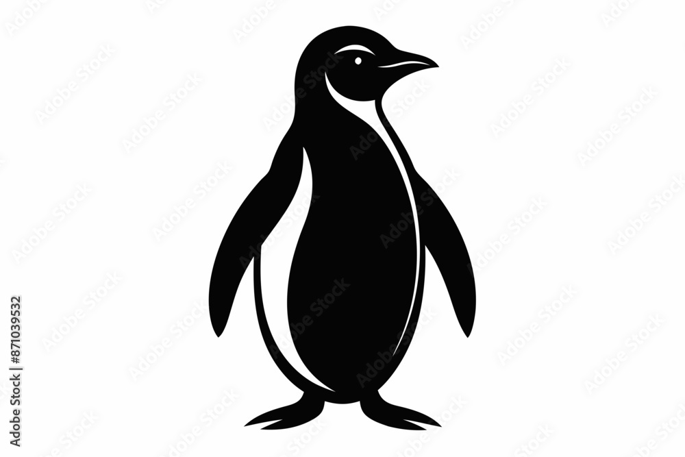 Naklejka premium penguin silhouette vector illustration, penguin vector icon