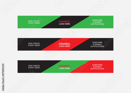 3 Color Version YouTube Banner Design Template