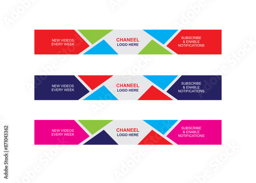 3 Color Version YouTube Banner Design Template
