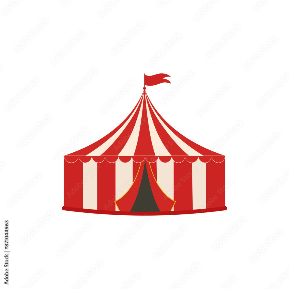 Circus tent icon. Funfair and carnival symbol. Vector illustration ...