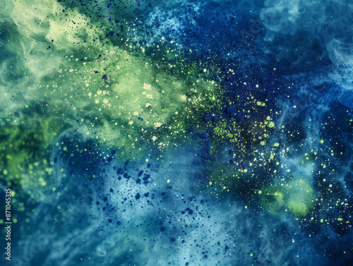 Green and Blue Powder, Generative AI Illustration