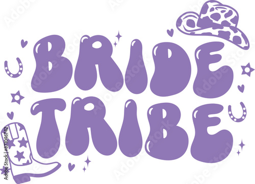 Bride Tribe Purple Cowgirl Wedding Graphic