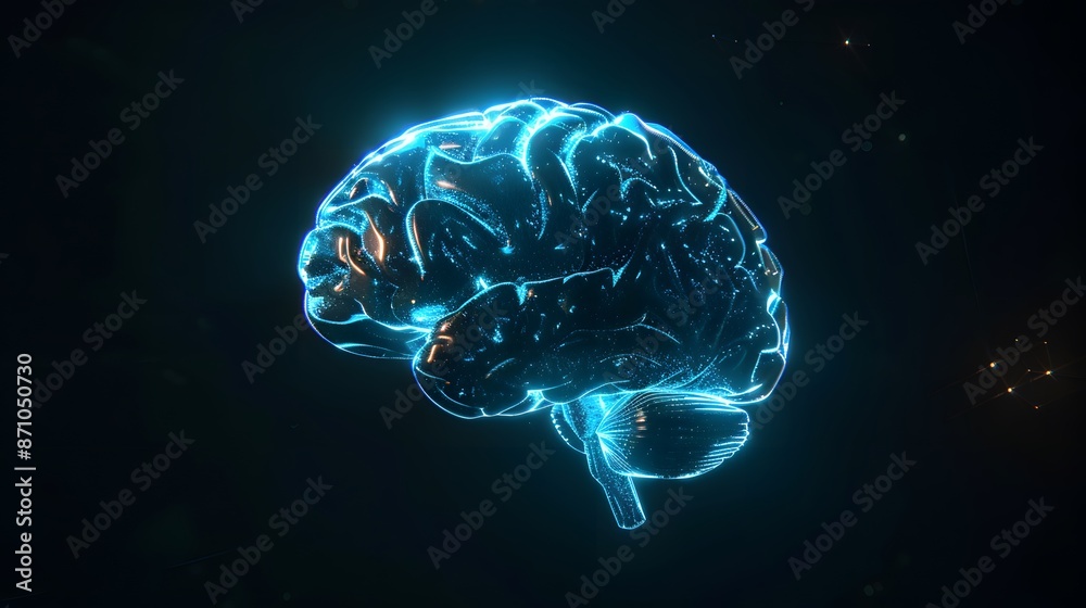 Glowing digital brain with interconnected neural network lines on a blue background, symbolizing AI and technology. Glowing digital brain with interconnected neural network lines on a blue background, symbolizing AI and technology.