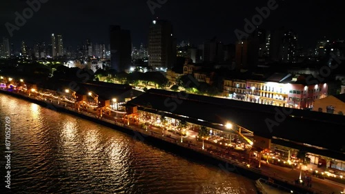 Estação Docas Eventos Noite Belém Pará Brasil Turismo Cultural Gastronomia Arquitetura Iluminação Noturna Orla Rio Guajará Espaço Cultural Música Dança Arte Festival Barcos Patrimônio Histórico photo