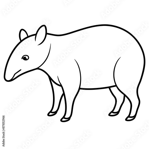 "Tapir Vector Illustration | Exotic Wildlife Clipart"

