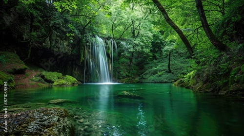 A tranquil forest with a hidden waterfall, symbolizing the discovery of hidden strengths. © UMAR SALAM