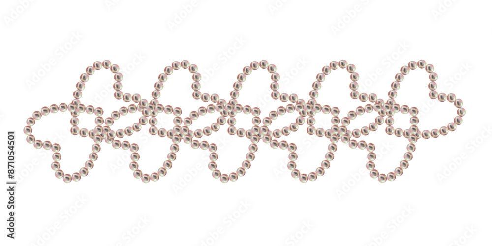 Template for a frame of pearls in the shape of a heart. Watercolor illustration in pastel palette with holographic effect for gift, poster, card, greeting card for Valentine's Day, engagement, wedding