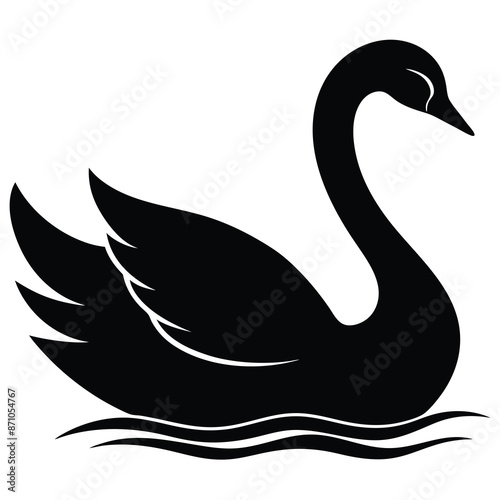 black swan silhouette vector illustration