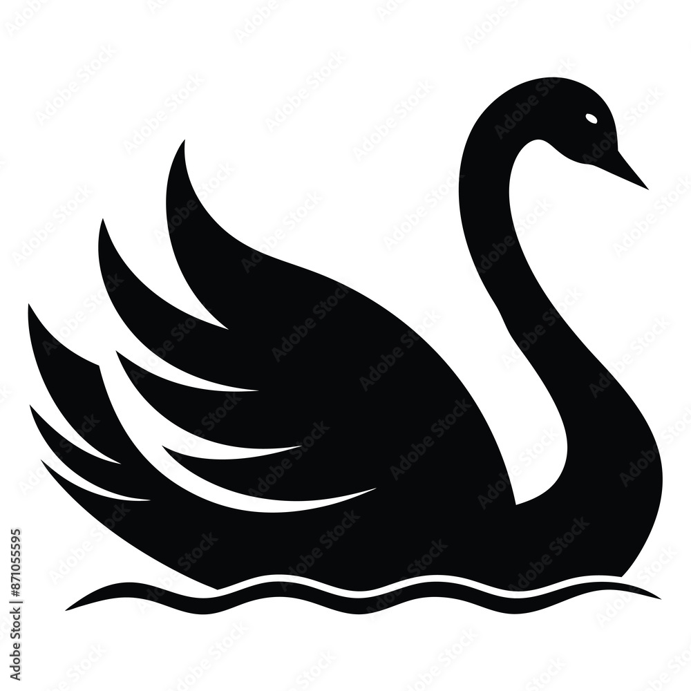black swan silhouette vector illustration black swan silhouette vector illustration
