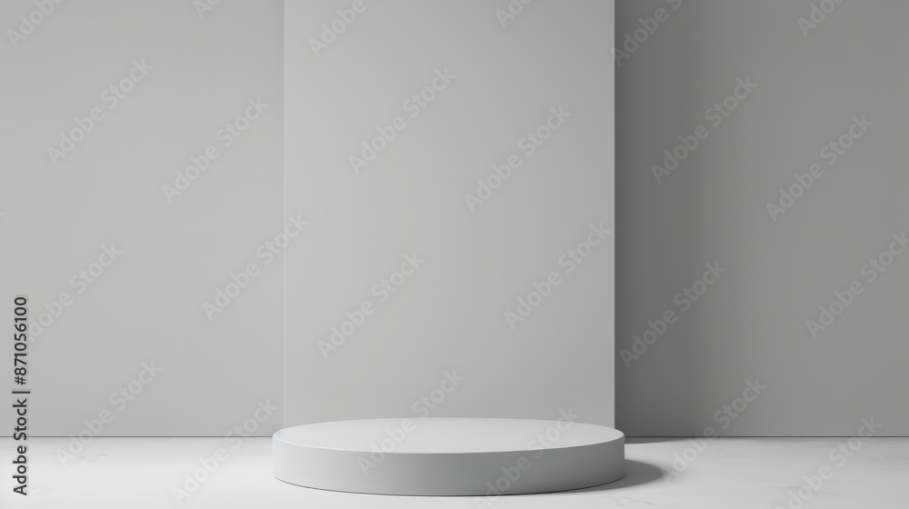 Fototapeta premium white color podium stand for product sample mockups, copy space, product photography