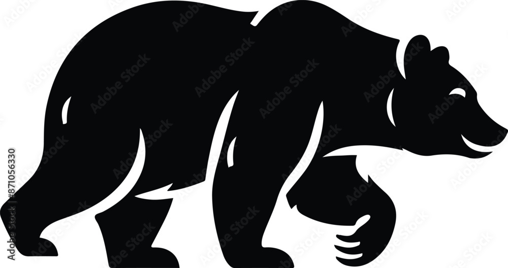 Obraz premium Polar bear silhouettes vector silhouette design, isolated white background
