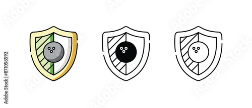 Bowling Club icons vector set stock illustration