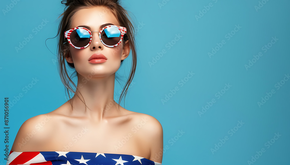 American Flag Bikini Female Beautiful Woman in red white and blue Swimwear, 4th of july, patriotic, memorial day, labor day, celebrating the USA American Flag Bikini Female Beautiful Woman in red white and blue Swimwear, 4th of july, patriotic, memorial day, labor day, celebrating the USA