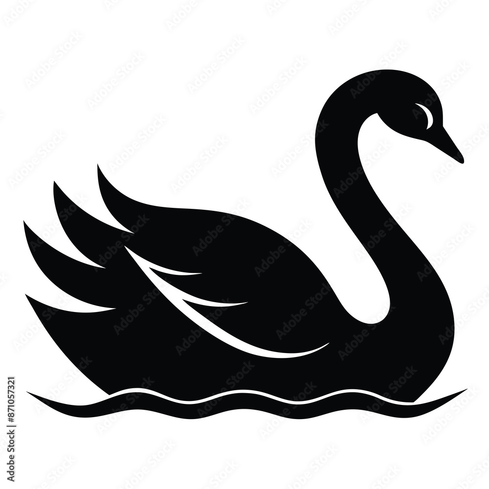 black swan silhouette vector illustration