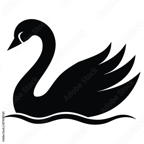 black swan silhouette vector illustration