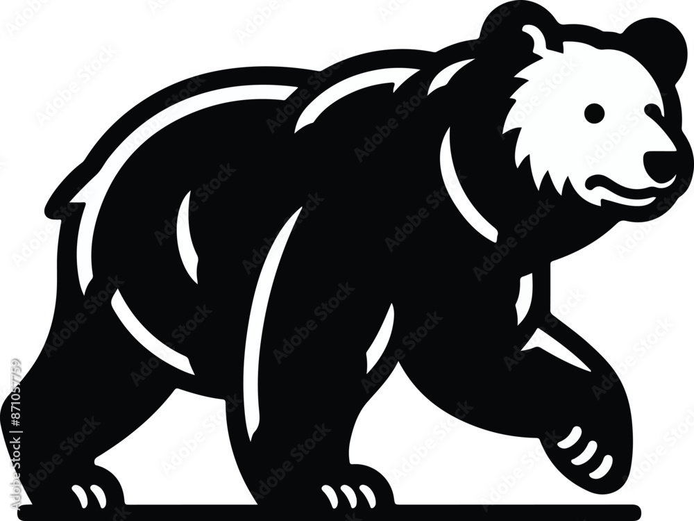 Fototapeta premium Polar bear silhouettes vector silhouette design, isolated white background