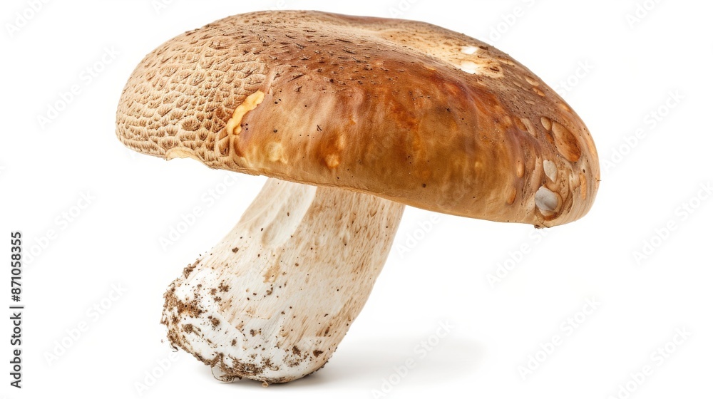 Fototapeta premium Fresh brown mushroom isolated on white background