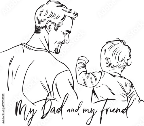 Father day r vector white and black template illustration