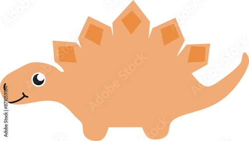 Cute Smiling stegosaurus Dinosaur Graphic