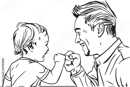 Father day r vector white and black template illustration